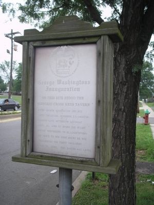 George Washington’s Inauguration Marker. Click for full size. George Washington’s Inauguration Marker image. Click for full size.