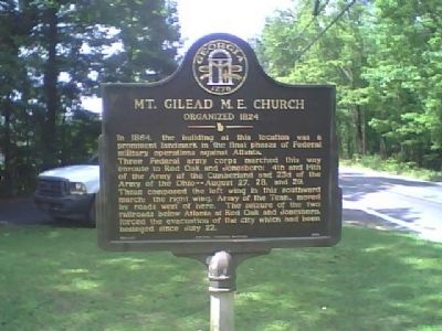 Mt. Gilead M. E. Church Marker. Click for full size. Mt. Gilead M. E. Church Marker image. Click for full size.