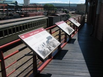 Markers on the Overlook of the Rail Yard image. Click for full size.