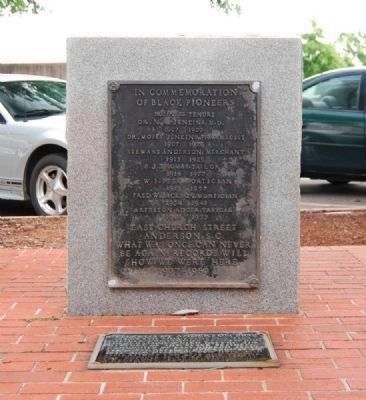 In Commemoration of Black Pioneers Marker -<br>Front and Time Capsule Marker image. Click for full size.