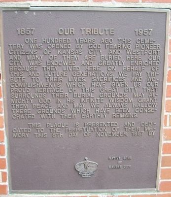 Our Tribute Marker. Click for full size. Our Tribute Marker image. Click for full size.