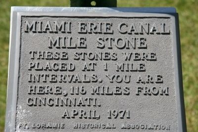 Miami Erie Canal Mile Stone Marker image. Click for full size.