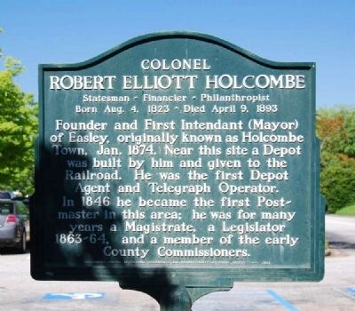 Colonel Robert Elliott Holcombe Marker image. Click for full size.