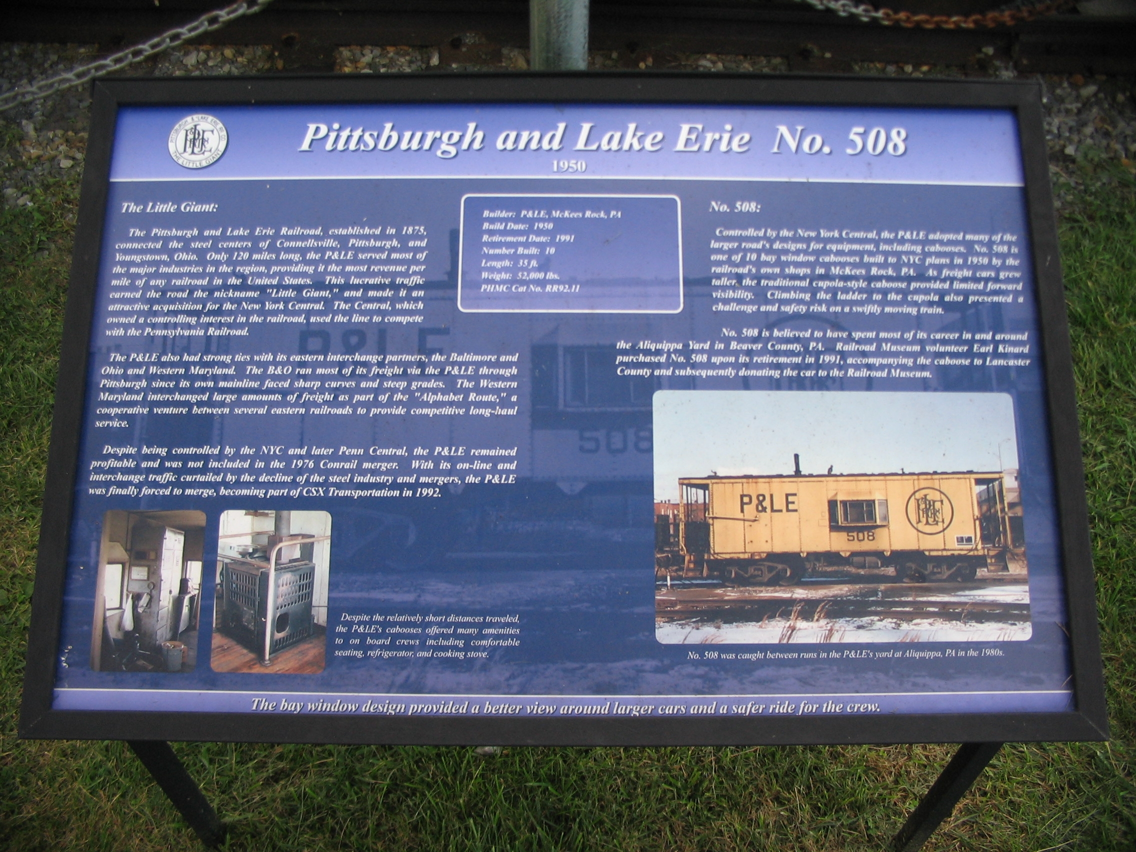 Pittsburgh and Lake Erie No. 508 Marker