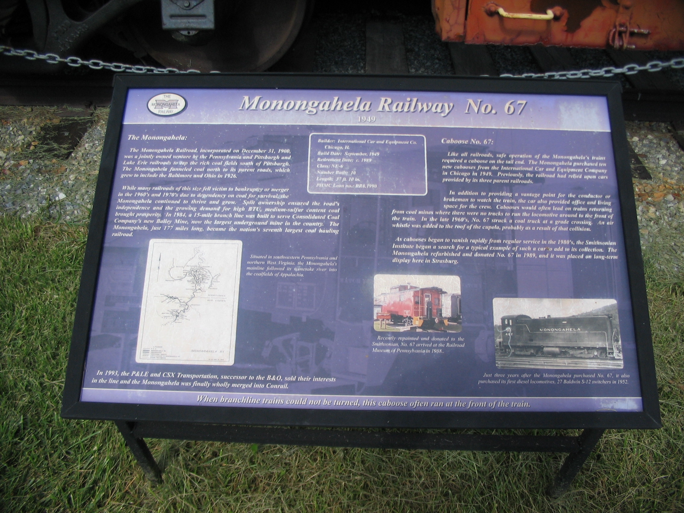Monongahela Railway No. 67 Marker