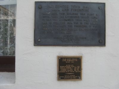 Livermore Town Hall Jail and Firehouse Markers image. Click for full size.