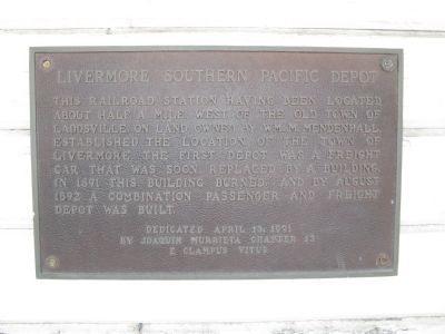 Livermore Southern Pacific Depot Marker image. Click for full size.