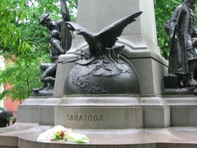 Eagle, Globe and Flag at the Front Base. Click for full size. Eagle, Globe and Flag at the Front Base image. Click for full size.