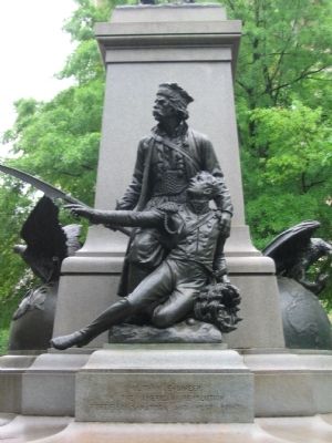 Statue and Inscription on Left Side. Click for full size. Statue and Inscription on Left Side image. Click for full size.