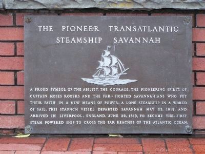 The Pioneer TransAtlantic Steamship Savannah Marker image. Click for full size.