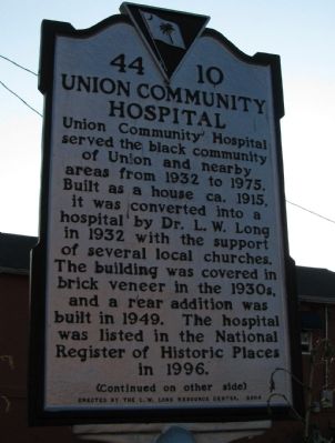Union Community Hospital Marker image. Click for full size.