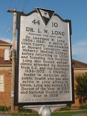 Union Community Hospital Marker. Click for full size. Union Community Hospital Marker image. Click for full size.