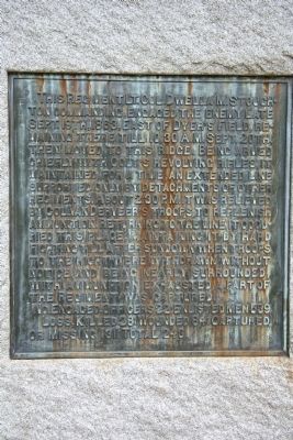 21st Ohio Infantry Memorial, Back Plaque image. Click for full size.