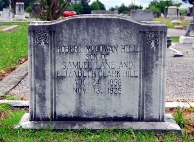 Robert McGowan Hill Tombstone<br>Long Cane Cemetery, Abbeville, SC image. Click for full size.