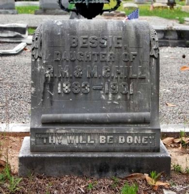 Bessie Hill Tombstone<br>Long Cane Cemetery, Abbeville, SC image. Click for full size.