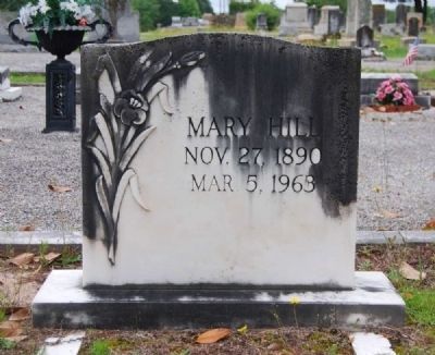 Mary Hill Tombstone<br>Long Cane Cemetery, Abbeville, SC image. Click for full size.