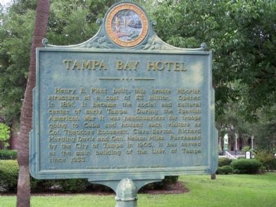Tampa Bay Hotel Marker. Click for full size. Tampa Bay Hotel Marker image. Click for full size.