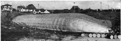 The menacing airship in the construction pit at San Diego, California image. Click for full size.