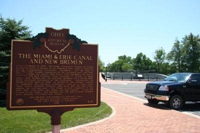 The Miami & Erie Canal and New Bremen Marker image. Click for full size.