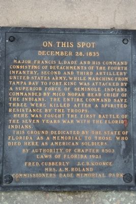 Dade Battlefield Marker image. Click for full size.
