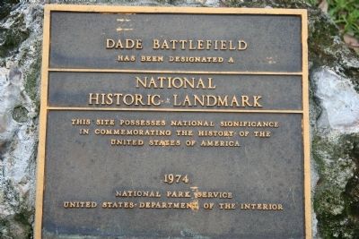 Dade Battlefield Marker image. Click for full size.
