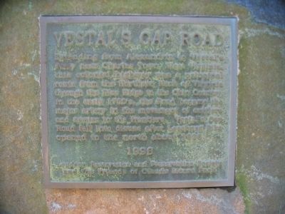 Vestal's Gap Road Marker. Click for full size. Vestal's Gap Road Marker image. Click for full size.