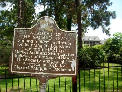 Academy of the Sacred Heart Marker. Click for full size. Academy of the Sacred Heart Marker image. Click for full size.