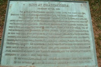 Ohio at Chattanooga Marker. Click for full size. Ohio at Chattanooga Marker image. Click for full size.
