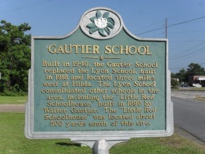 Gautier School Marker. Click for full size. Gautier School Marker image. Click for full size.