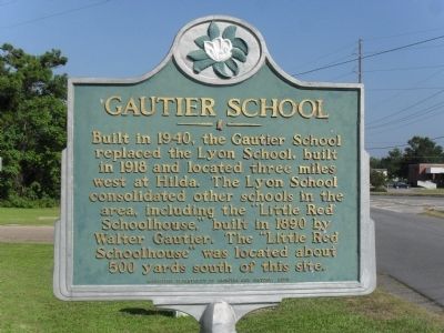 Gautier School Marker image. Click for full size.