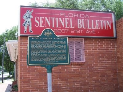 Florida Sentinel Bulletin Marker. Click for full size. Florida Sentinel Bulletin Marker image. Click for full size.