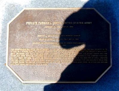 Pickens County Congressional Medal of Honor Memorial -<br>Private Furman L. Smith image. Click for full size.