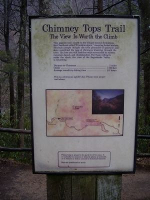 Chimney Tops Trail Marker image. Click for full size.