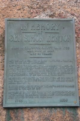 Gen. Simon Kenton Marker. Click for full size. Gen. Simon Kenton Marker image. Click for full size.