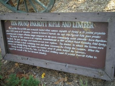 Ten Pound Parrott Rifle and Limber Marker. Click for full size. Ten Pound Parrott Rifle and Limber Marker image. Click for full size.