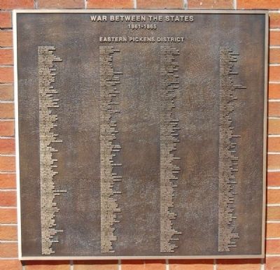 To the Valiant Citizen-Soldiers of Pickens County Memorial -<br>War Between the States Plaque image. Click for full size.