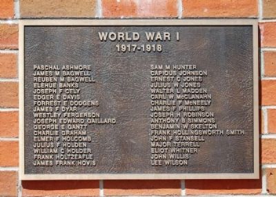 To the Valiant Citizen-Soldiers of Pickens County Memorial -<br>World War I Plaque image. Click for full size.