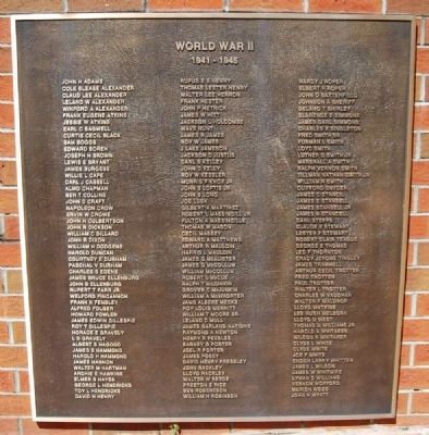 To the Valiant Citizen-Soldiers of Pickens County Memorial -<br>World War II Plaque image. Click for full size.
