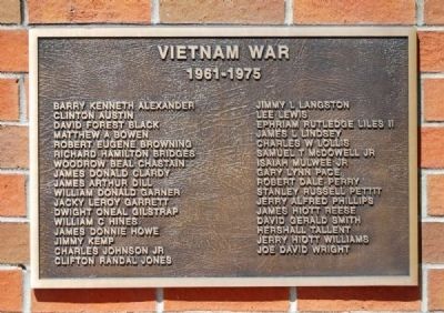 To the Valiant Citizen-Soldiers of Pickens County Memorial -<br>Vietnam War Plaque image. Click for full size.