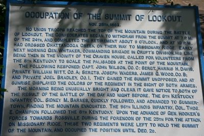 Occupation of the Summit of Lookout. Marker image. Click for full size.