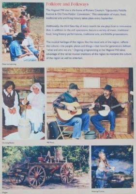 Hagood Mill Historic Site Marker -<br>Folklore and Folkways. Click for full size. Hagood Mill Historic Site Marker -<br>Folklore and Folkways image. Click for full size.