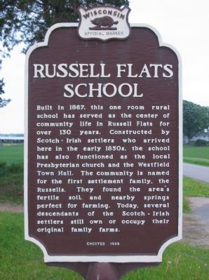 Russell Flats School Marker image. Click for full size.