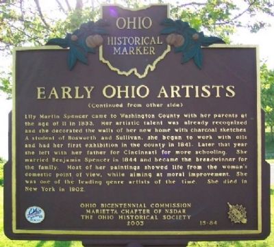 Early Ohio Artists Marker (Side B) image. Click for full size.