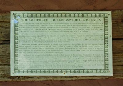 The Murphree-Hollingsworth Cabin Marker image. Click for full size.