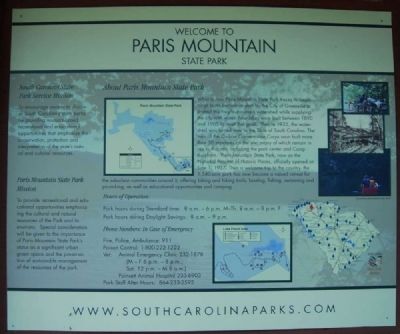 Welcome to Paris Mountain State Park Marker image. Click for full size.