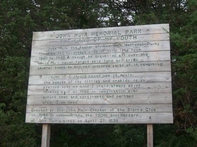 John Muir Memorial Park Marker. Click for full size. John Muir Memorial Park Marker image. Click for full size.