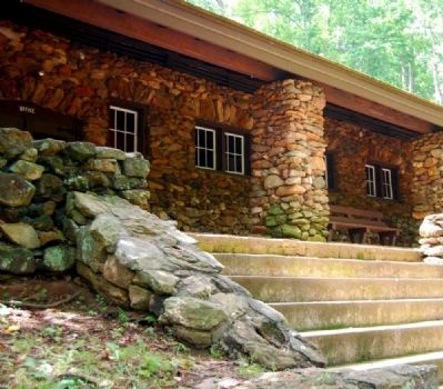 Paris Mountain State Park -<br>Park Center Porch and Steps image. Click for full size.