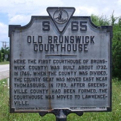 Old Brunswick Courthouse Marker image. Click for full size.