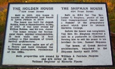 The Holden House / The Shipman House Marker image. Click for full size.