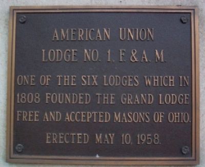 American Union Lodge No. 1, F. & A. M. Marker image. Click for full size.